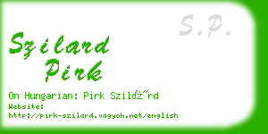 szilard pirk business card